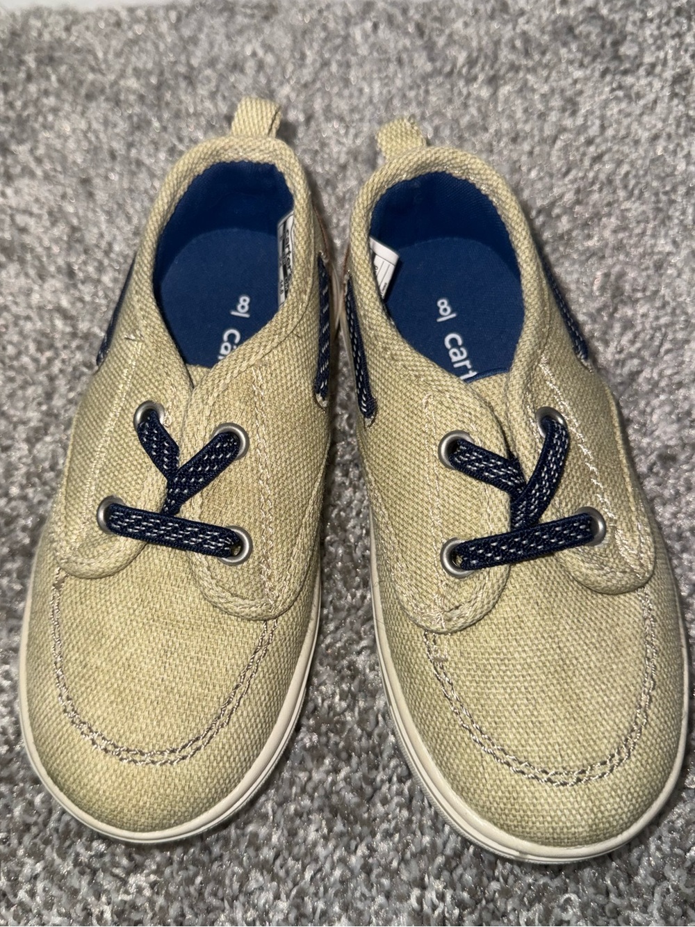 Carter's Blaze2 Khaki slip-on canvas sneakers size 8 toddler